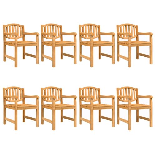 Градински столове, 8 бр, 58x59x88 см, тиково дърво масив