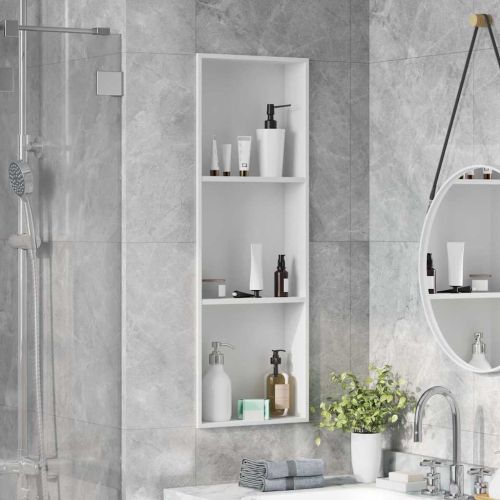Нишата за душ Бял 90 x 30 x 9,5 см Неръждаема стомана