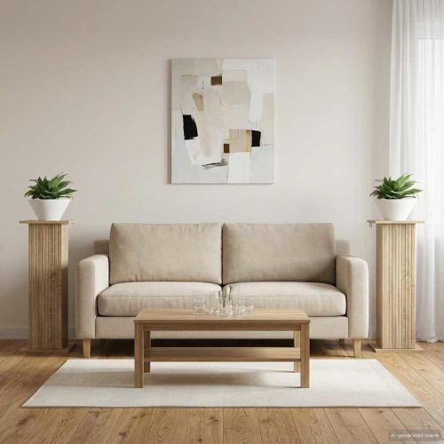 Стойка за растения 2 pcs Дъб сонома 30,5 x 30 x 80,5 см