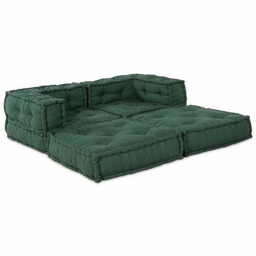 Модулен диван 2 pcs Зелено 140 x 70 x 56 см Текстил