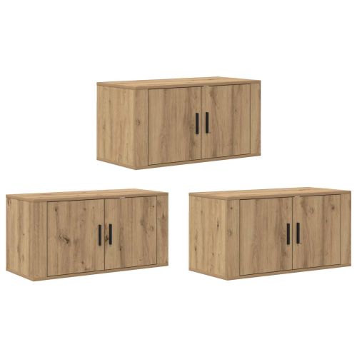 Комплект стенен ТВ шкаф 3 pcs Дъб 80 х 34,5 х 40 см