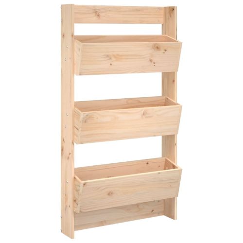 Стенни кашпи 3 нива 60x18,5x110 см бор масивна дървесина