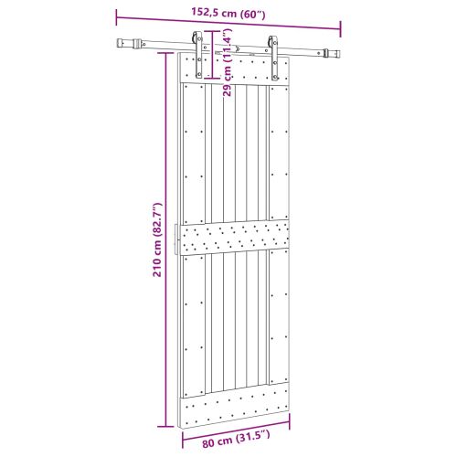 Преплъзваща се врата NARVIK 80 x 210 см (152,5 см)