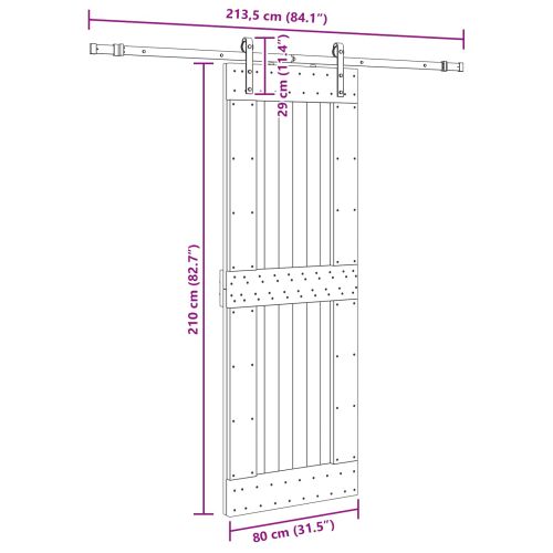 Преплъзваща се врата NARVIK 80 x 210 см (213,5 см)