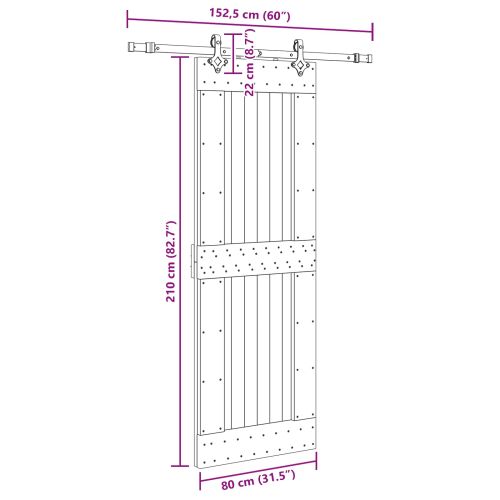 Преплъзваща се врата NARVIK 80 x 210 см (152,5 см)