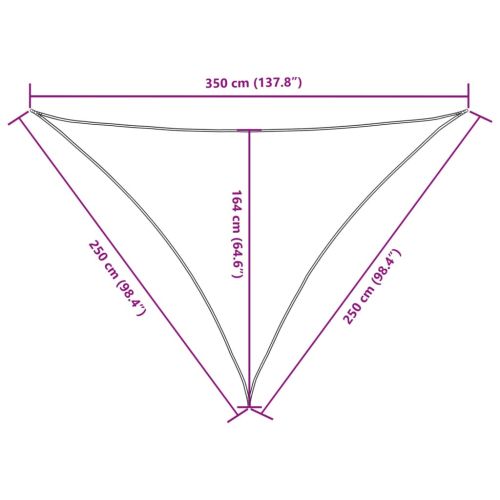 Платно-сенник Оксфорд плат триъгълно 2,5x2,5x3,5 м тъмнозелено