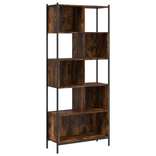 Библиотека, опушен дъб, 72x28x172 см, инженерно дърво