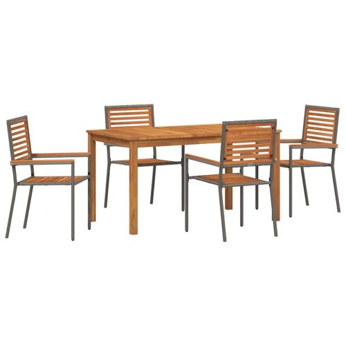 Комплект за хранене в градината 5 pcs Сив