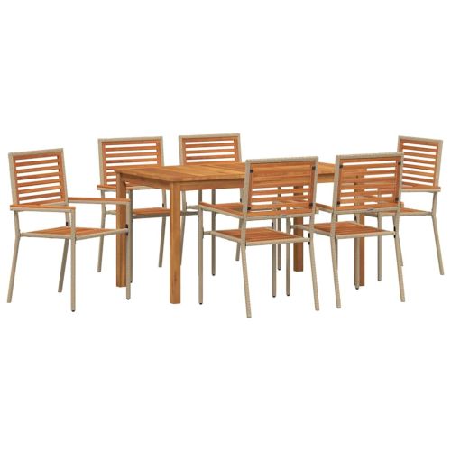 Комплект за хранене в градината 7 pcs Бежово