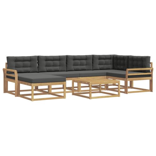 Комплект дивани за открито 7 pcs Бяло и антрацит