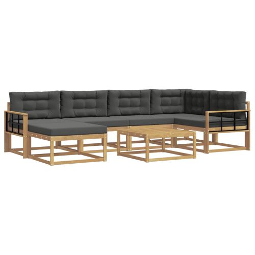 Комплект дивани за открито 7 pcs Бяло и антрацит