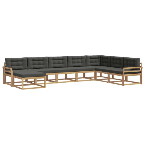 Комплект дивани за открито 8 pcs Бяло и антрацит