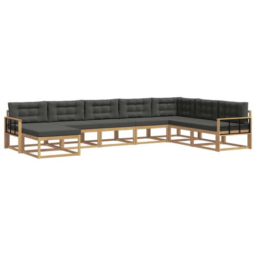 Комплект дивани за открито 8 pcs Бяло и антрацит