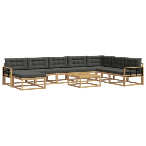 Комплект дивани за открито 9 pcs Бяло и антрацит