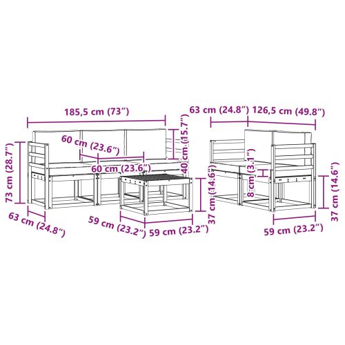 Комплект дивани за открито 6 pcs