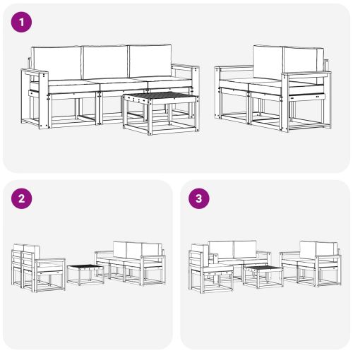 Комплект дивани за открито 6 pcs