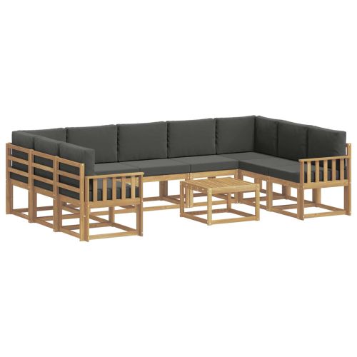Комплект дивани за открито 10 pcs Бяло и антрацит