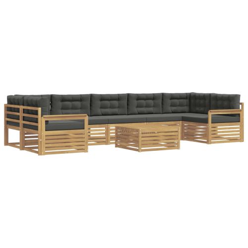Комплект дивани за открито 8 pcs Бяло и антрацит