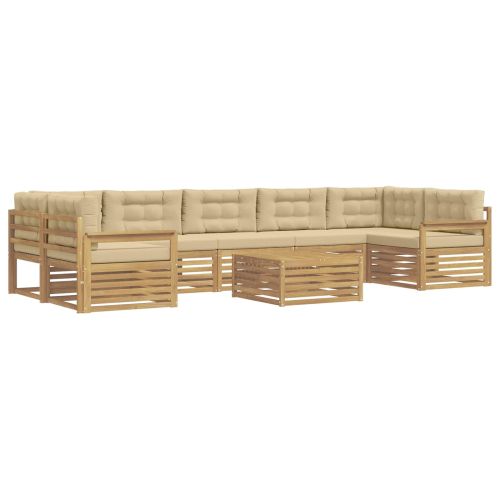 Комплект дивани за открито 8 pcs Бяло и Бежово