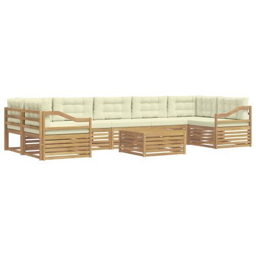 Комплект дивани за открито 8 pcs Бяло и кремаво