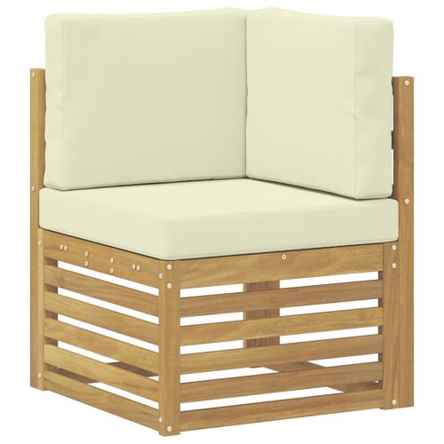 Комплект дивани за открито 7 pcs Бяло и кремаво 59 x 59 x 37 см