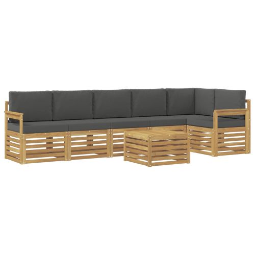 Комплект дивани за открито 7 pcs Бяло и антрацит