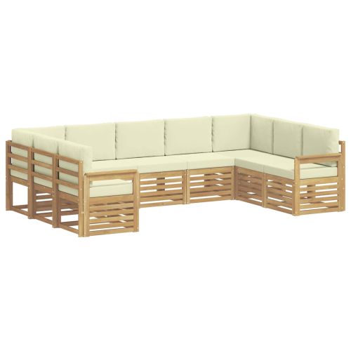Комплект дивани за открито 7 pcs Бяло и Кремаво