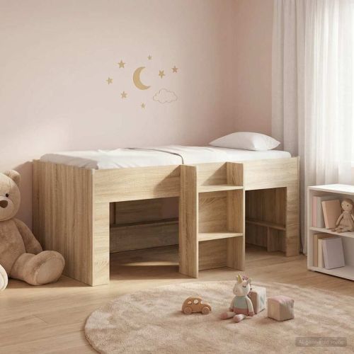 Легло за деца с висока рамка 2 pcs Сонома 163 x 101,1 x 68,5 см