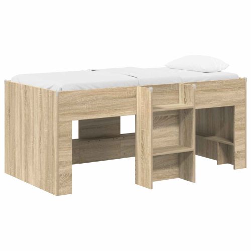 Легло за деца с висока рамка 2 pcs Сонома 163 x 101,1 x 68,5 см