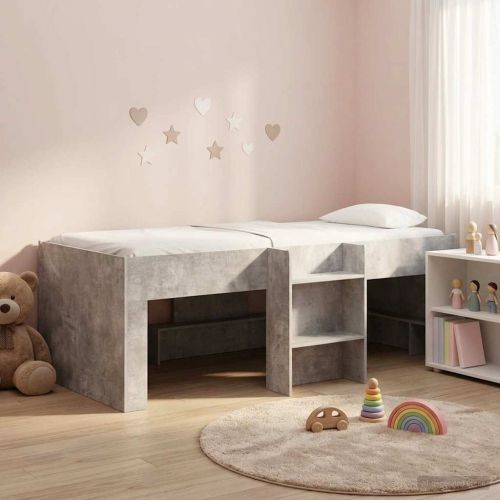 Легло за деца с висока рамка 2 pcs Бетон 193 x 96,1 x 68,5 см