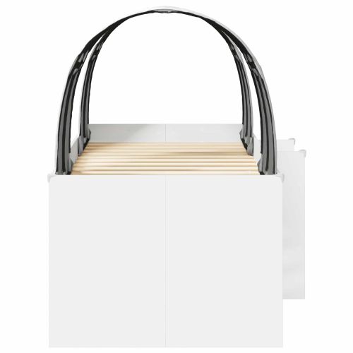 Легло с тунел 4 pcs Бяло Инженерна дървесина