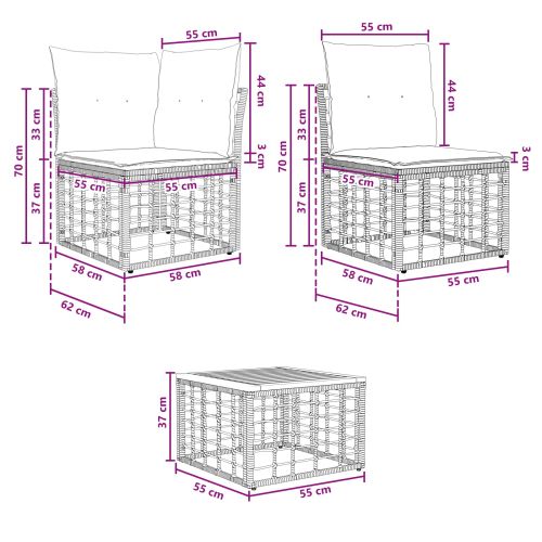 Комплект дивани за открито 9 pcs Естествено и кремаво бяло
