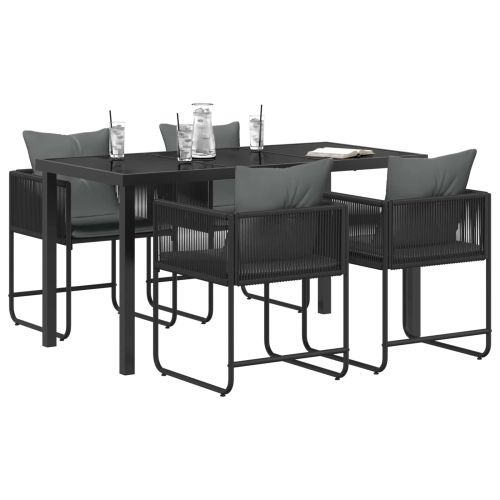 Комплект за хранене в градината 5 pcs Черно и антрацит