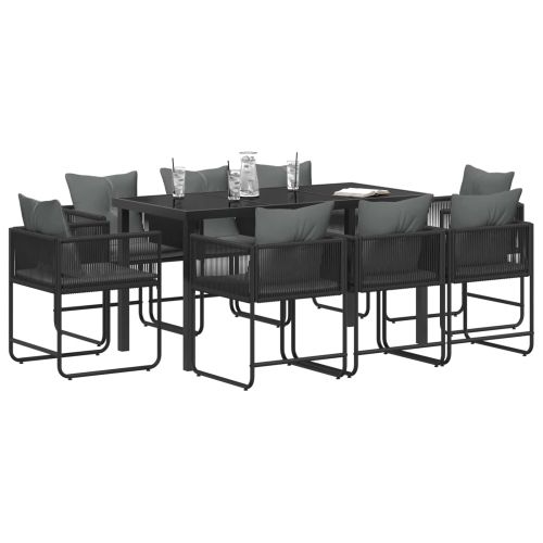 Комплект за хранене в градината 9 pcs Черно и антрацит