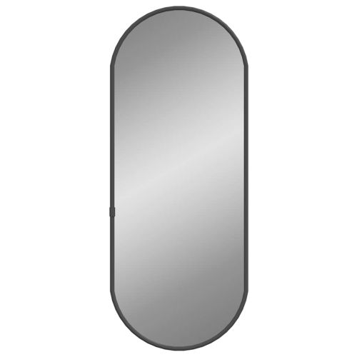 Стенно огледало черно 50x20 см овално