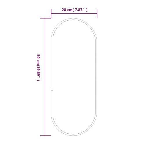 Стенно огледало черно 50x20 см овално