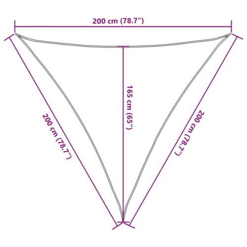 Слънцезащитно платно черно 2x2x2 м 100% полиестер Оксфорд