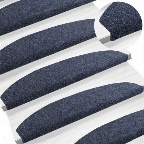 Самозалепващи стъпаловидни постелки Полукръг 15 pcs Синьо