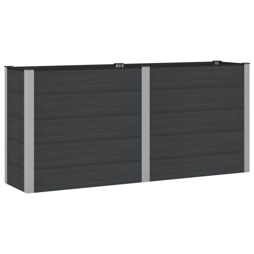 Градинска повдигната леха Черно 200 x 50 x 91 cm