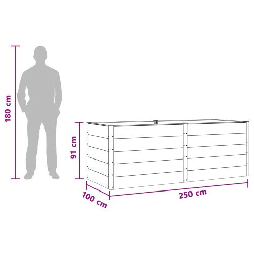 Градинска повдигната леха Черно 250 x 100 x 91 cm
