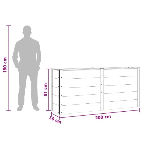 Градинска повдигната леха Кафяво 200 x 50 x 91 cm