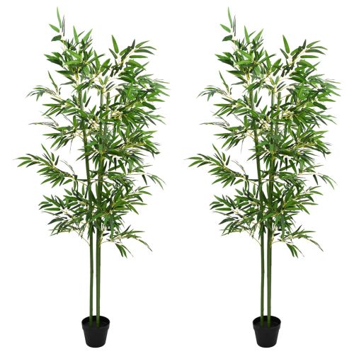 Изкуствено бамбуково дърво 2 pcs Зелено 60 x 18 x 190 см