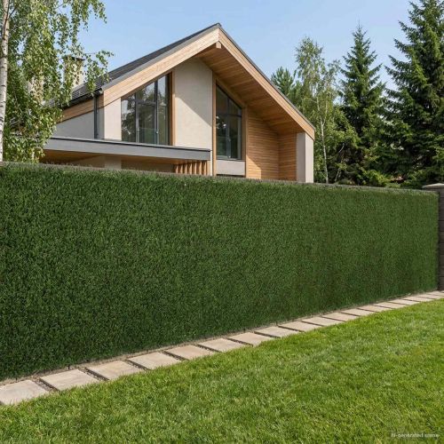 Изкуствена ограда Светло зелено 1 x 5 m PVC и стомана