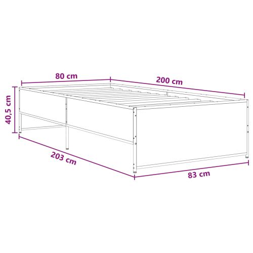 Рамка за легло Старо дърво 80 x 200 cm Инженерна дървесина