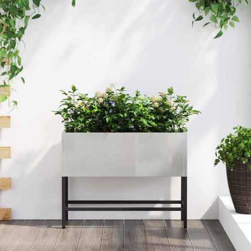 Повдигната градинска саксия Сребрист 60 x 26 x 45 см