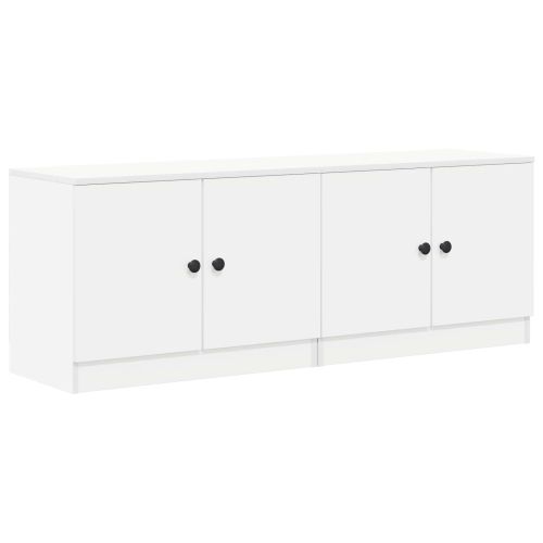 Шкаф за легло със съхранение с врата 2 pcs Бяло 66 x 35 x 48 см