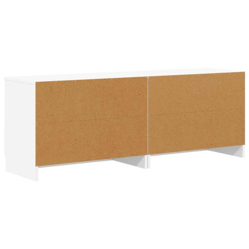 Шкаф за легло със съхранение с врата 2 pcs Бяло 66 x 35 x 48 см