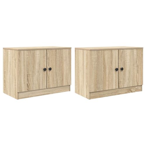 Шкаф за легло със съхранение 2 pcs Дъб сонома 66 x 35 x 48 см