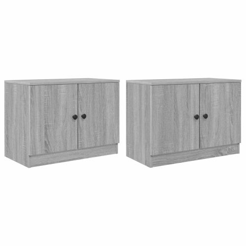 Шкаф за легло със съхранение 2 pcs Сив Сонома 66 x 35 x 48 см
