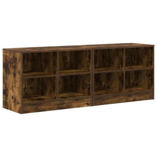 Шкаф за легло с рафт 2 pcs Опушен дъб 66 x 33 x 48 см